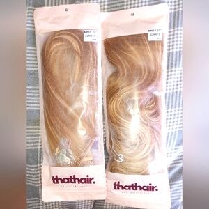 THAT HAIR HALO Wavy & straight Hair Extensions, 22in. Honey Blonde; New In bag